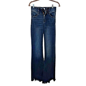Alter'd State bell bottom y2k jeans with frayed bottom high rise size 26